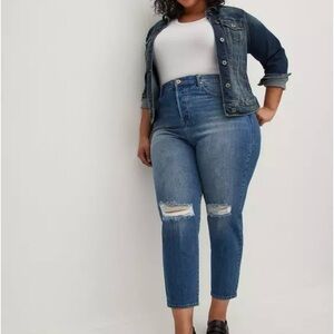 Mom Jean Straight Premium Classic Denim High-Rise Jean